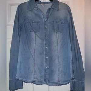 GUESS button down denim long sleeve